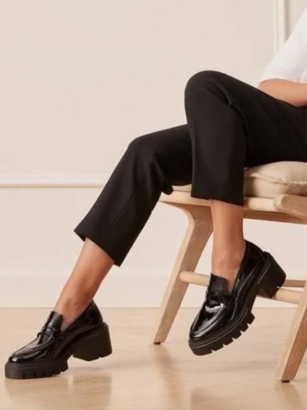 Stuart Weitzman Black Patent Leather Soho Loafer Size 9.5B
